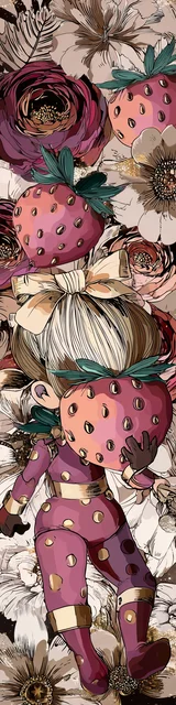 Free strawberry bookmark featuring someone holding a strawberry to their face